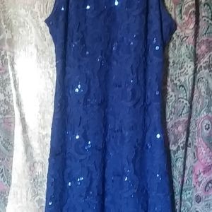 Blue lace and sequin dress